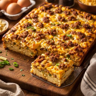 Image of Sausage Cheese and Egg Casserole