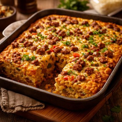 Image of Sausage Cornbread Bake