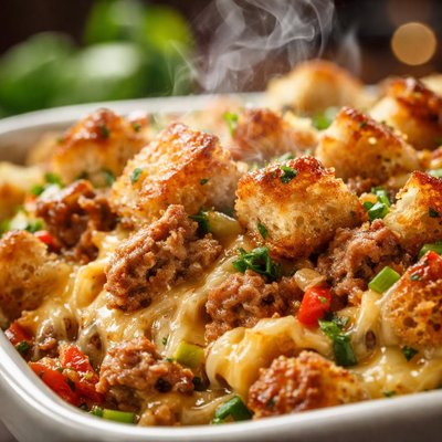 Image of Sausage Crouton Casserole Oamc