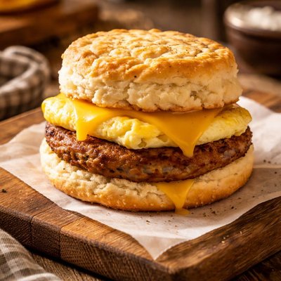 Image of Vegetarian Sausage Egg and Cheese Biscuit