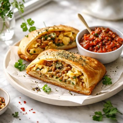 Image of Sausage Egg Pocket with Tomato Chutney