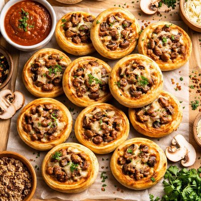 Image of Sausage Mushroom Pinwheels
