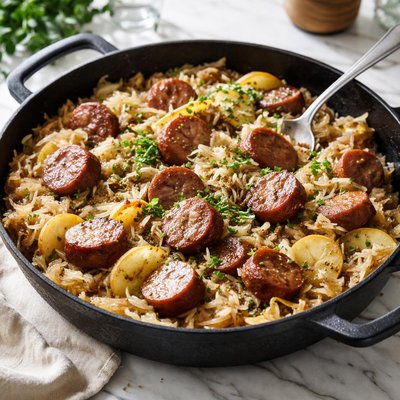 Image of Sausage N Sauerkraut Skillet