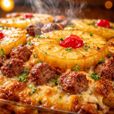 Image of Sausage Pineapple Upside Down Bake