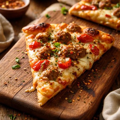 Image of Vegan Sausage Pizza Slice