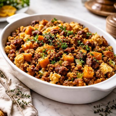 Image of Sausage Pumpkin Cornbread Stuffing