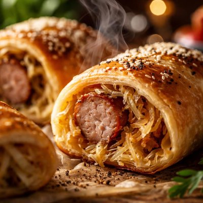Image of Sausage Rolls with Sauerkraut