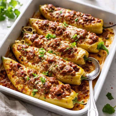 Image of Sausage Stuffed Banana Peppers