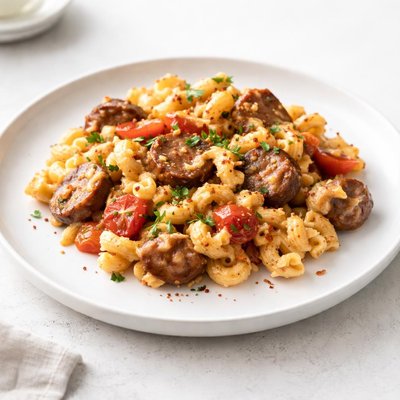 Image of Sausage Tomato Macaroni and Cheese Casserole