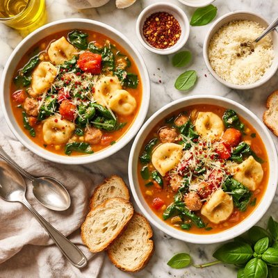 Image of Sausage Tortellini Soup for 2