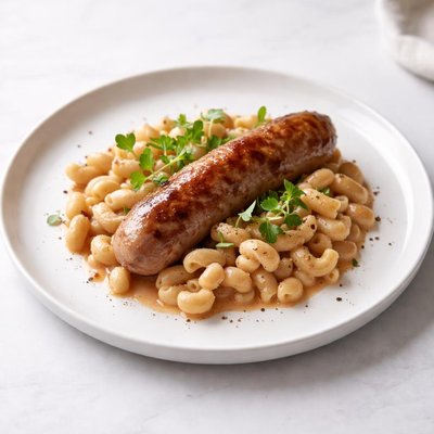 Image of Sausage with Beans and Macaroni