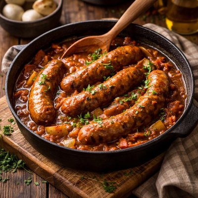 Image of Sausages in Sauce