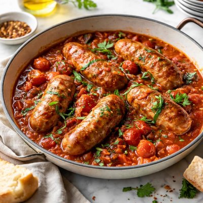Image of Sausages in Tomato Stuff