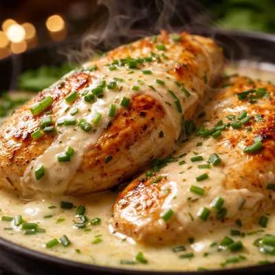 Image of Sauted Chicken Breasts with Creamy Chive Sauce