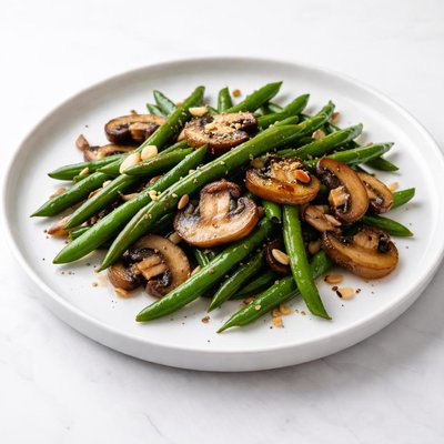 Image of Sauted Green Beans with Mushrooms