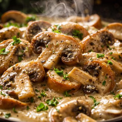 Image of Sauted Mushrooms in Cream Sauce German Style