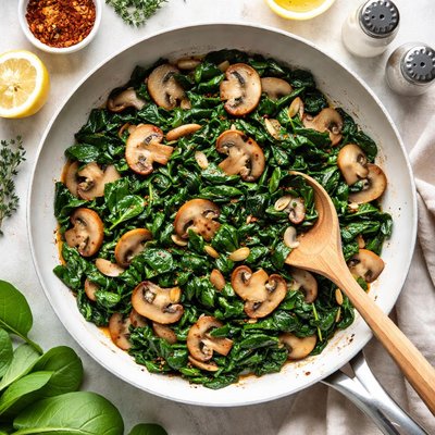 Image of Sauted Spinach and Mushrooms