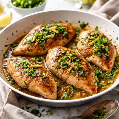 Image of Sauteed Chicken Breasts W Fresh Herbs and Ginger