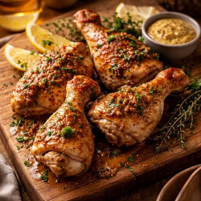 Image of Sauteed Chicken Legs Moutarde