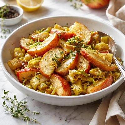 Image of Sauteed Gala Apples and Leeks