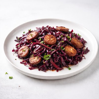 Image of Sauteed Red Cabbage with Sausage
