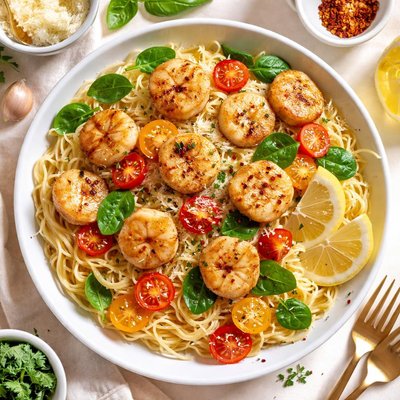 Image of Sauteed Scallops with Angel Hair Pasta