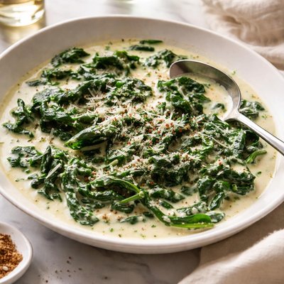 Image of Sauteed Spinach Cream Sauce