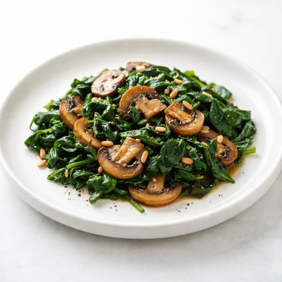 Image of Sauteed Spinach with Mushrooms