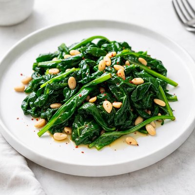Image of Sauteed Spinach with Pine Nuts