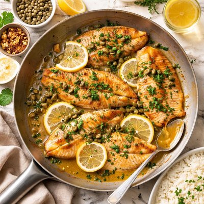 Image of Sauteed Tilapia with Lemon Caper Pan Sauce