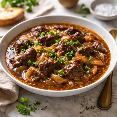 Image of Savory Beef and Onion Stew Hache