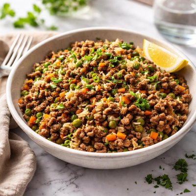 Image of Carne de res y arroz sabroso Keto
