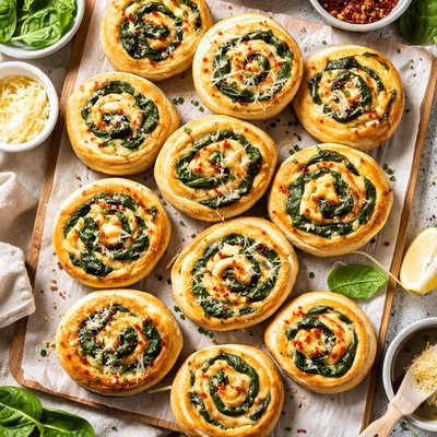 Image of Savory Cheese and Spinach Pinwheels