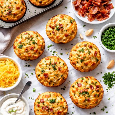 Image of Savory Cheese Muffins with Bacon and Chives
