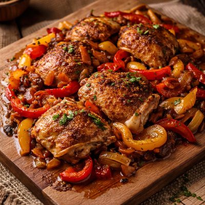 Image of Savory Chicken with Peppers