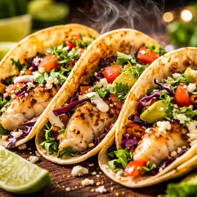 Image of Savory Cilantro Lime Fish Tacos