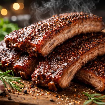 Image of Savory Dry Rub Smoked Ribs