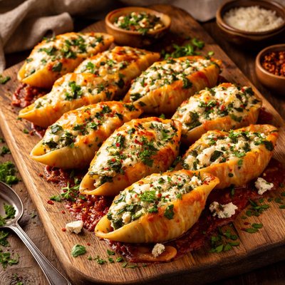Image of Savory Feta and Spinach Filled Shells