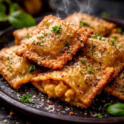 Image of Savory Fried Pumpkin Ravioli