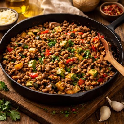 Image of Whole30 Savory Ground Meat and Vegetable Skillet