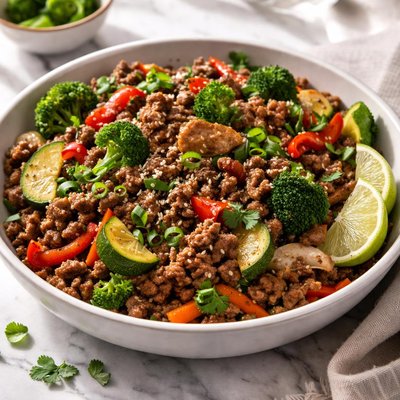 Image of Low Sodium Savory Ground Meat Stir-Fry