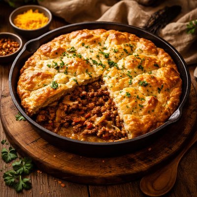 Image of Savory Hamburger Skillet Pie