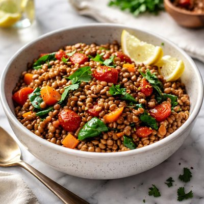 Image of Savory Lentils and Vegetables
