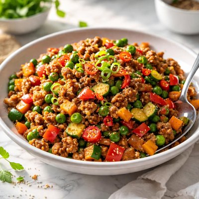Image of Savory Minced Meat and Vegetable Stir-Fry