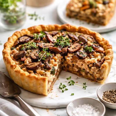 Image of Savory Mushroom Tofu Pie