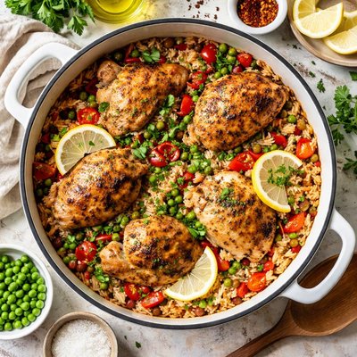 Image of Savory One Pot Chicken and Brown Rice