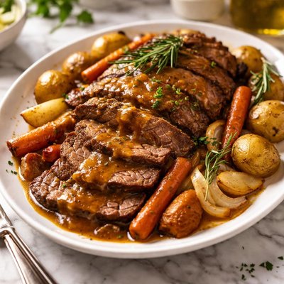 Image of Savory Pot Roast with Pan Gravy Oven or Crock Pot