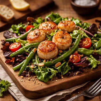 Image of Scallop Salad with Haricot Vert Green Beans