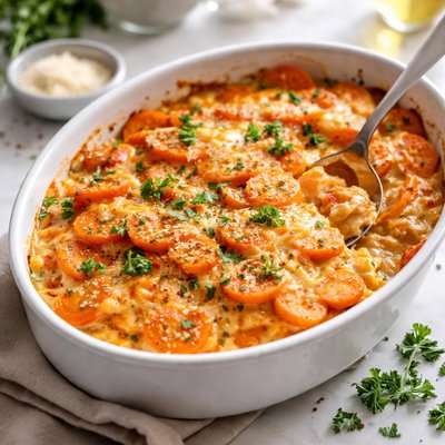 Image of Scalloped Carrots and Cheese