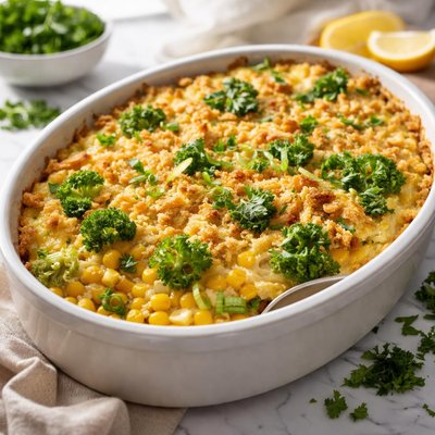 Image of Scalloped Corn Broccoli